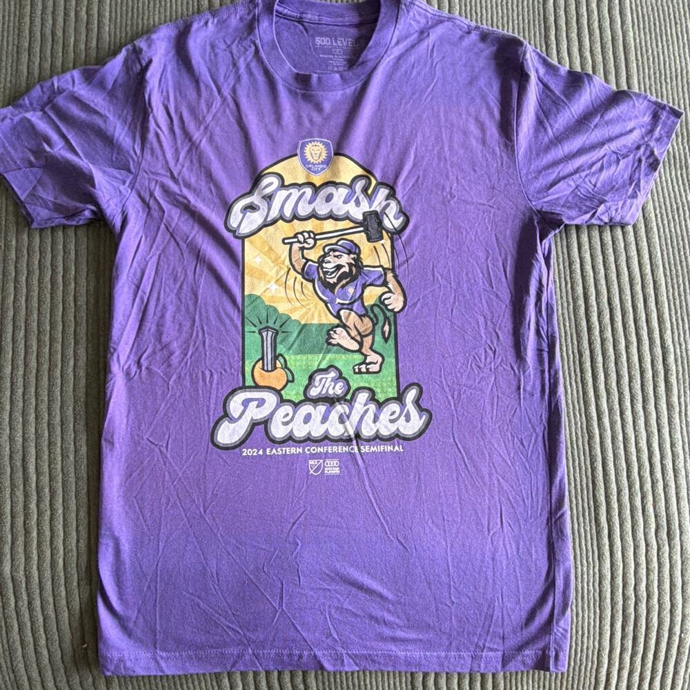 500 Level Orlando City SC Smash the Peaches 2024 Semifinal T-Shirt Size Small